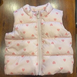 Old Navy Pink Heart Puffer Vest
